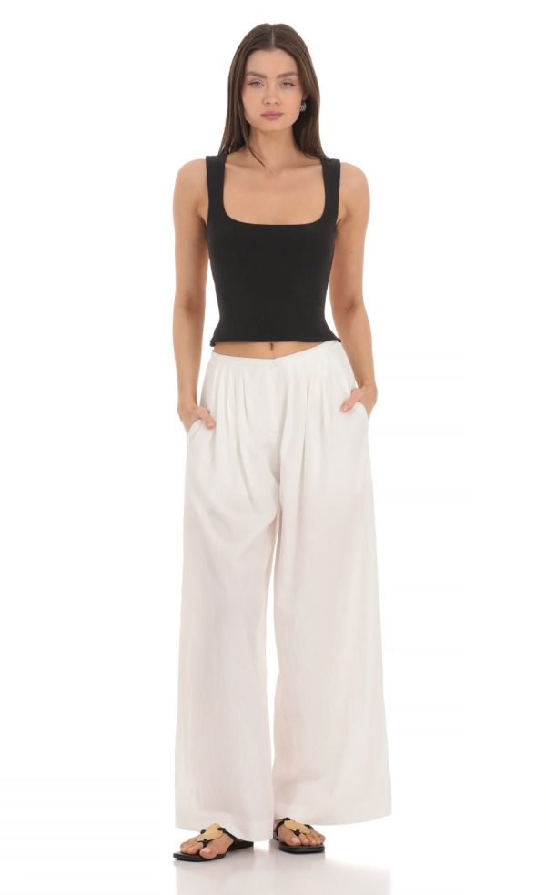 Scoop Neck Open Back Top in Black - Image 4
