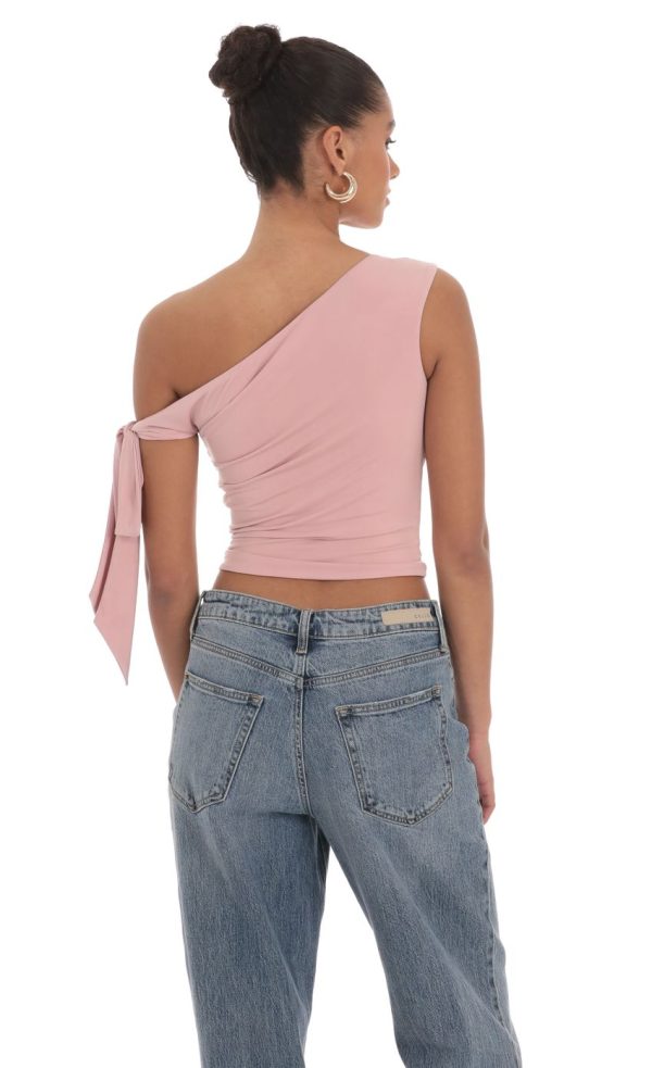 Off Should Tie Sleeve in Mauve Pink - Image 2