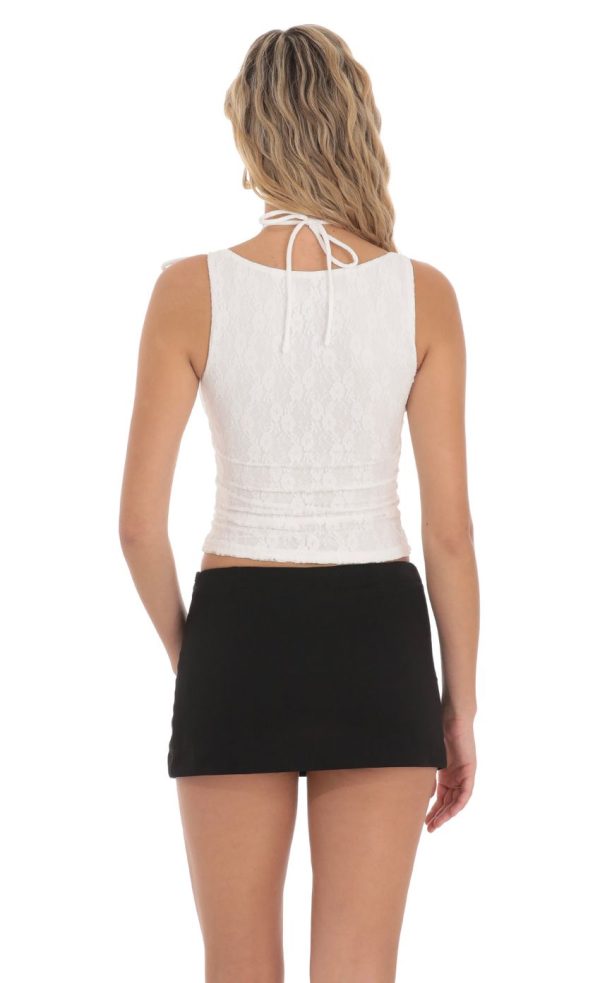 Strappy Lace Top in White - Image 2