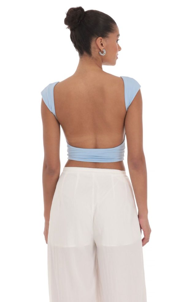 Open Back Top in Blue