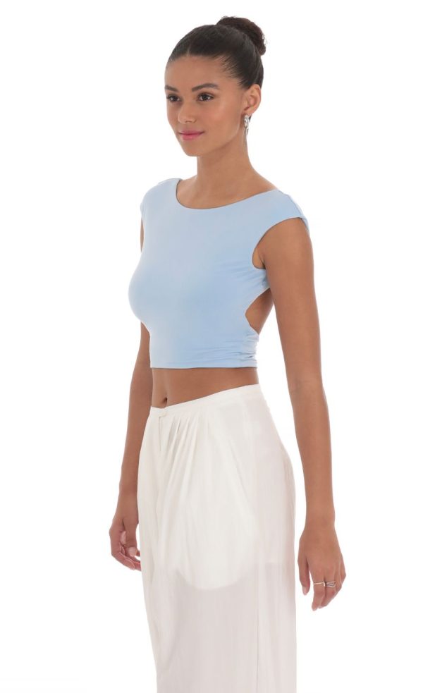 Open Back Top in Blue - Image 3
