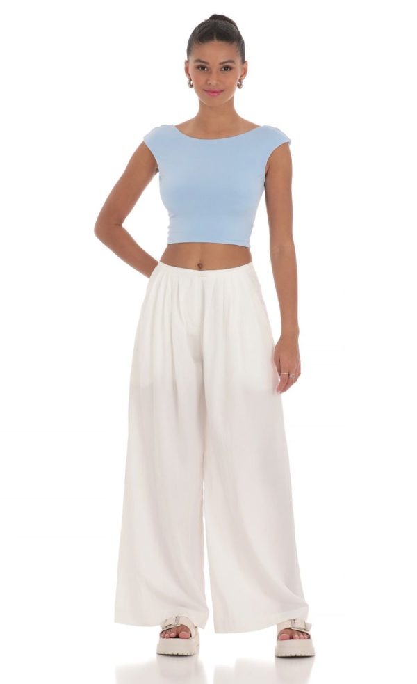 Open Back Top in Blue - Image 4