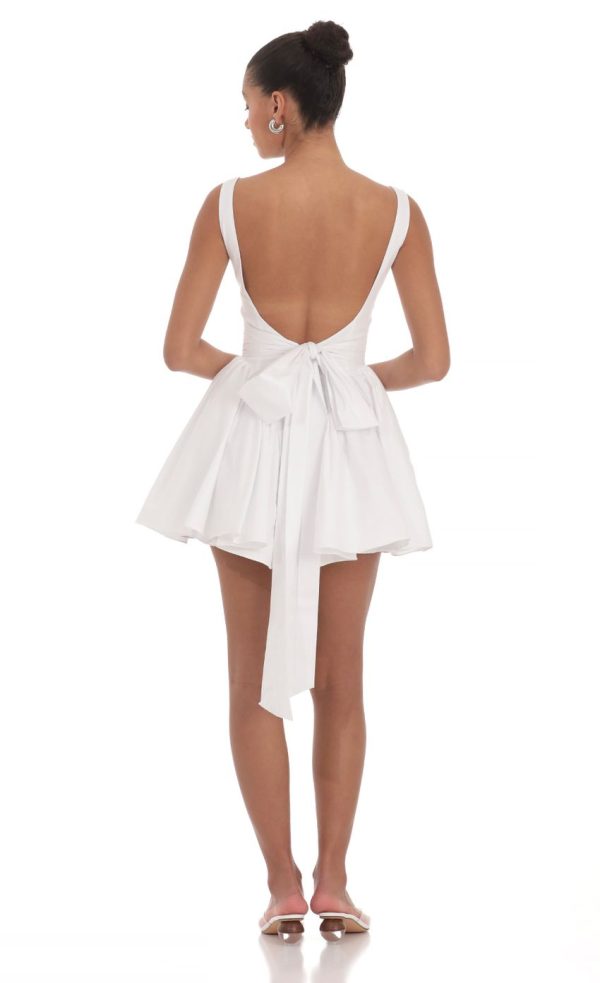 Open Back Flare Dress in White - Image 2