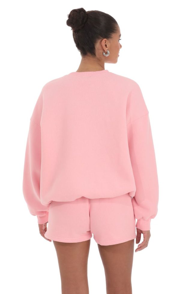 Fleece Jumper in Blush - Image 2