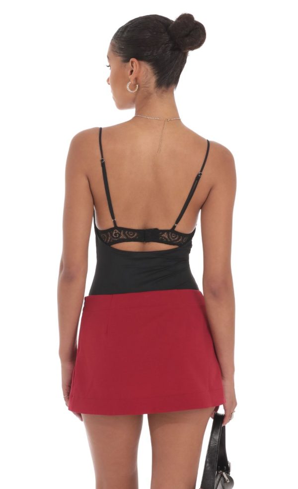 Lace Bust Bodysuit in Black - Image 2