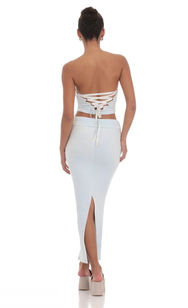 Velour Two Piece Set in Light Blue - Image 2