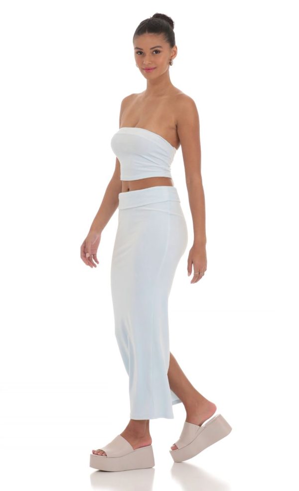 Velour Two Piece Set in Light Blue - Image 3