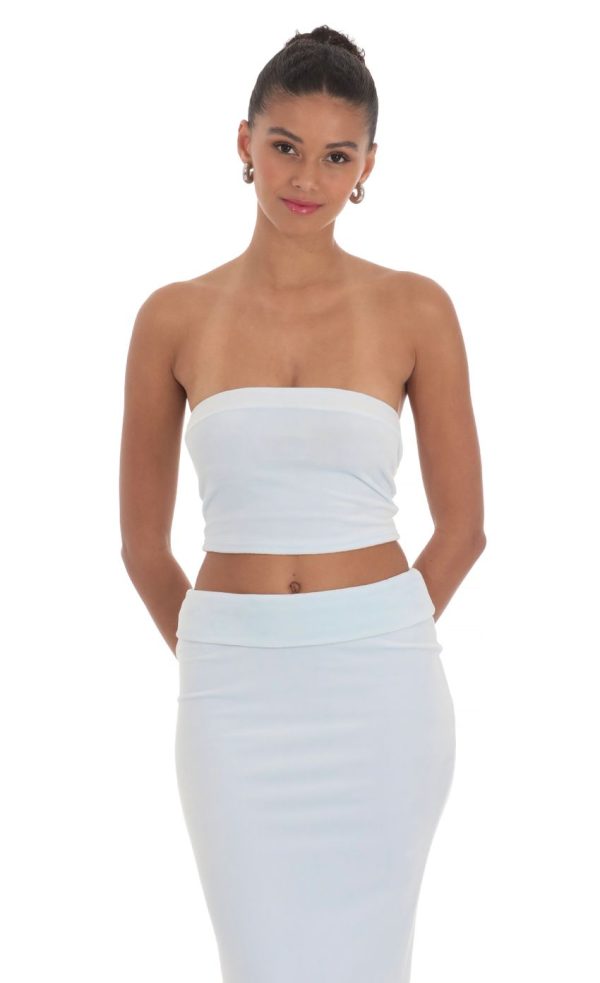 Velour Two Piece Set in Light Blue - Image 4