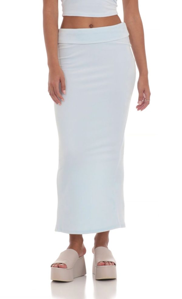 Velour Two Piece Set in Light Blue - Image 5