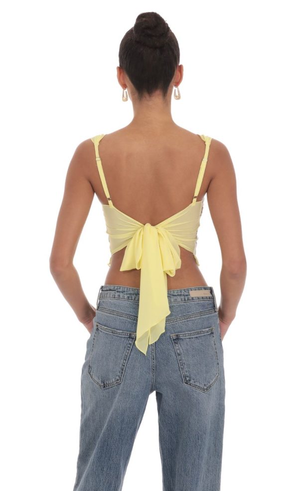 Floral Back Tie Top in White - Image 2