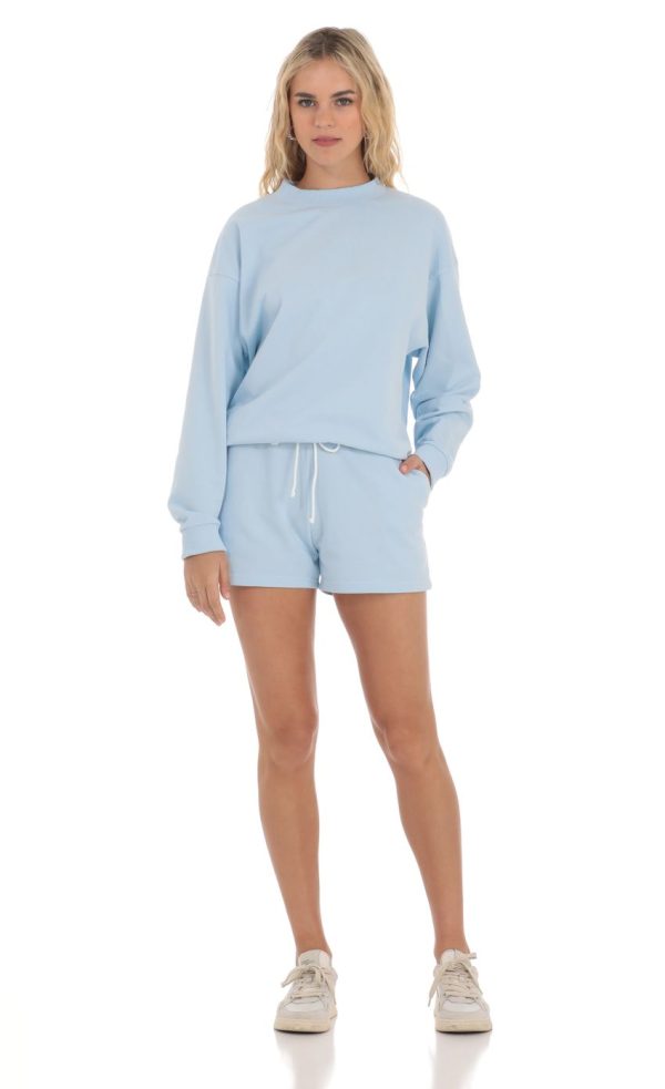 Sweat Shorts in Baby Blue - Image 2