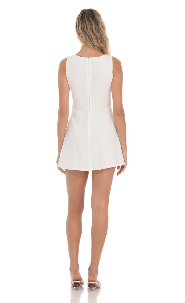High Neck Dress in White - Image 2