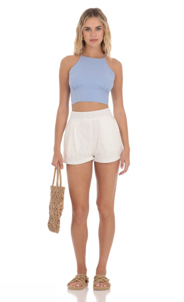 Halter Open Back Top in Blue - Image 4