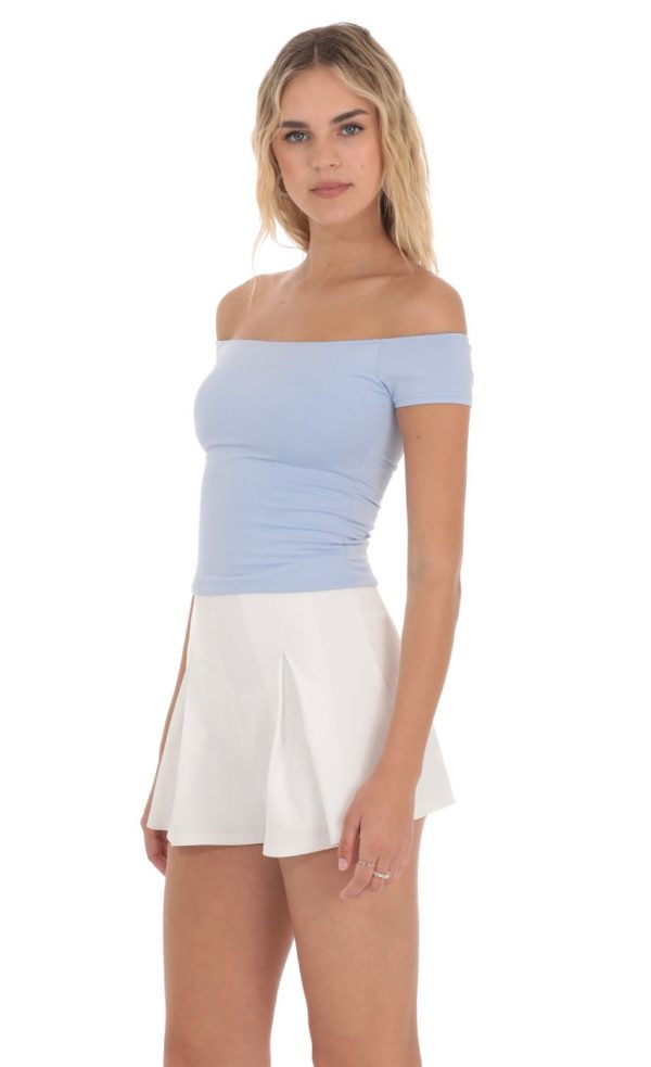 Pleater Flare Shorts in White