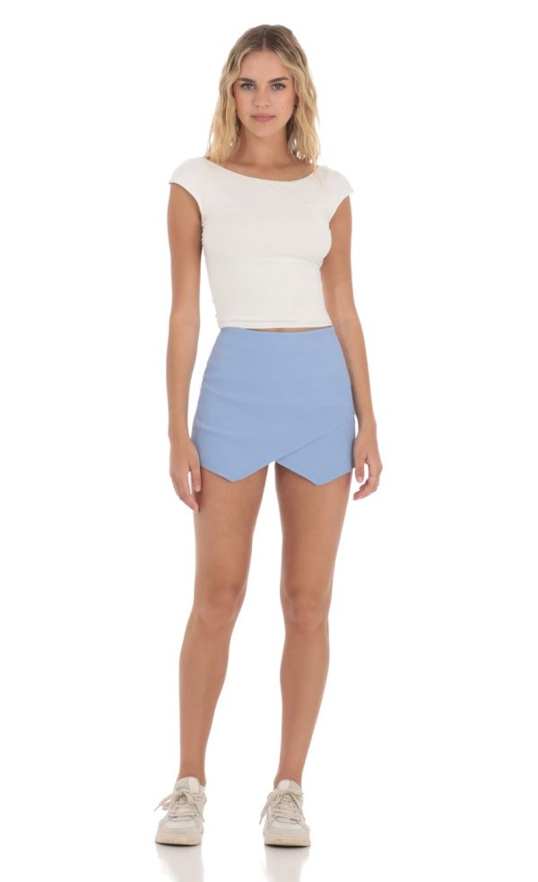 Asymmetric Skort In Blue
