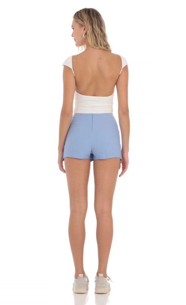 Asymmetric Skort In Blue - Image 2