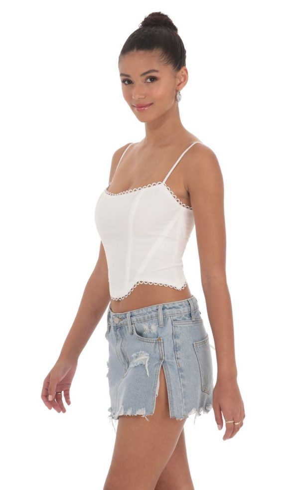 Corset Top in White - Image 3