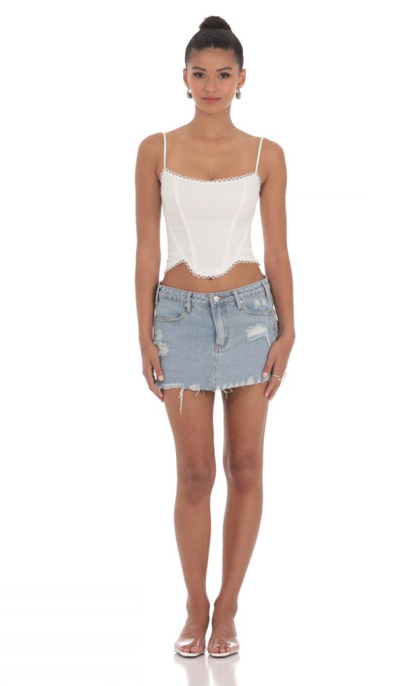 Corset Top in White - Image 4