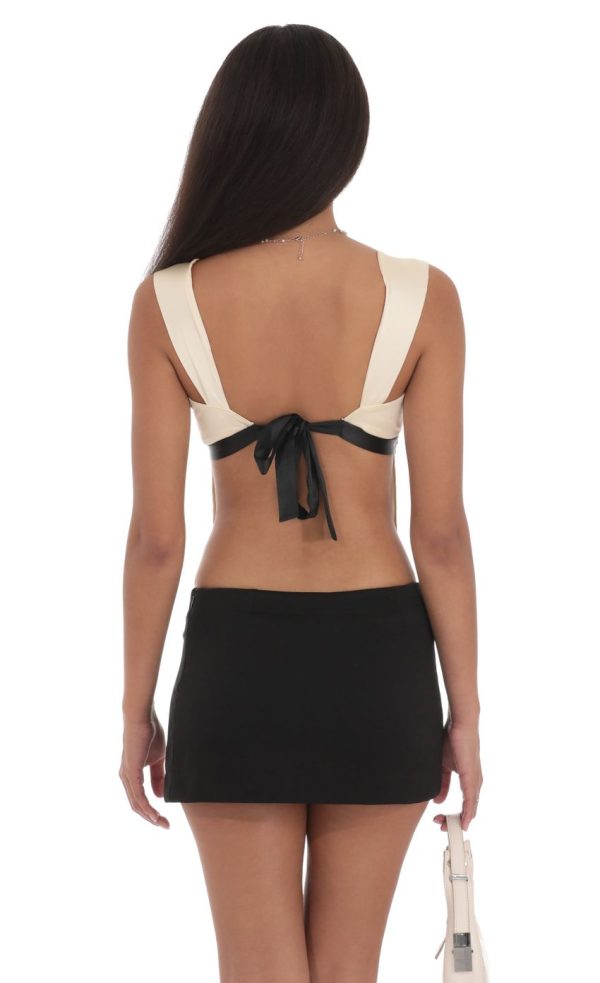 Satin Bow Top in Cream - Image 2