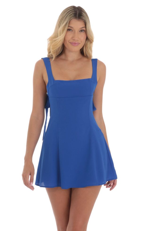 Back Bows Dress in Royal Blue - Image 2