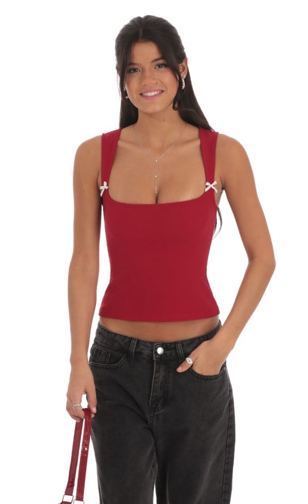 Double Bow Top in Red