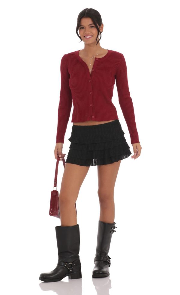 Ruffle Mini Skort in Black - Image 4