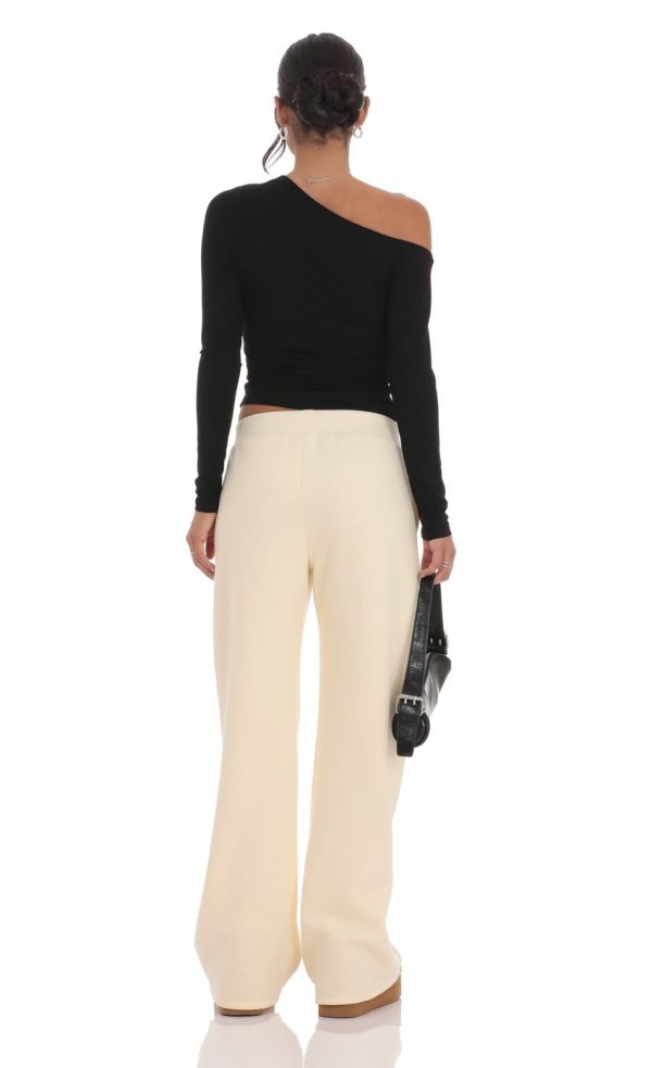 Straight Leg Sweatpants in Cream - Image 2