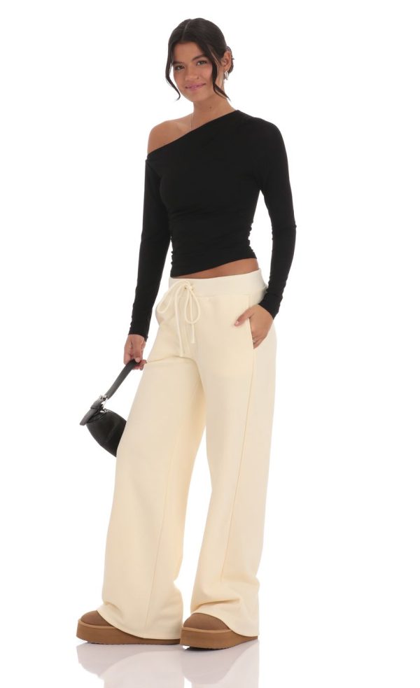 Straight Leg Sweatpants in Cream - Image 3
