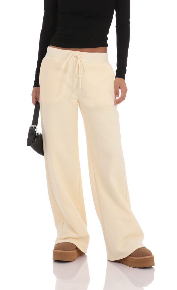 Straight Leg Sweatpants in Cream - Image 4