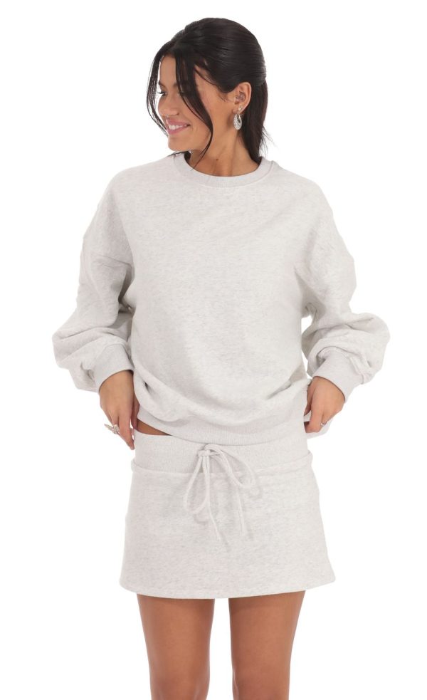 Fleece Skort in Heather Grey