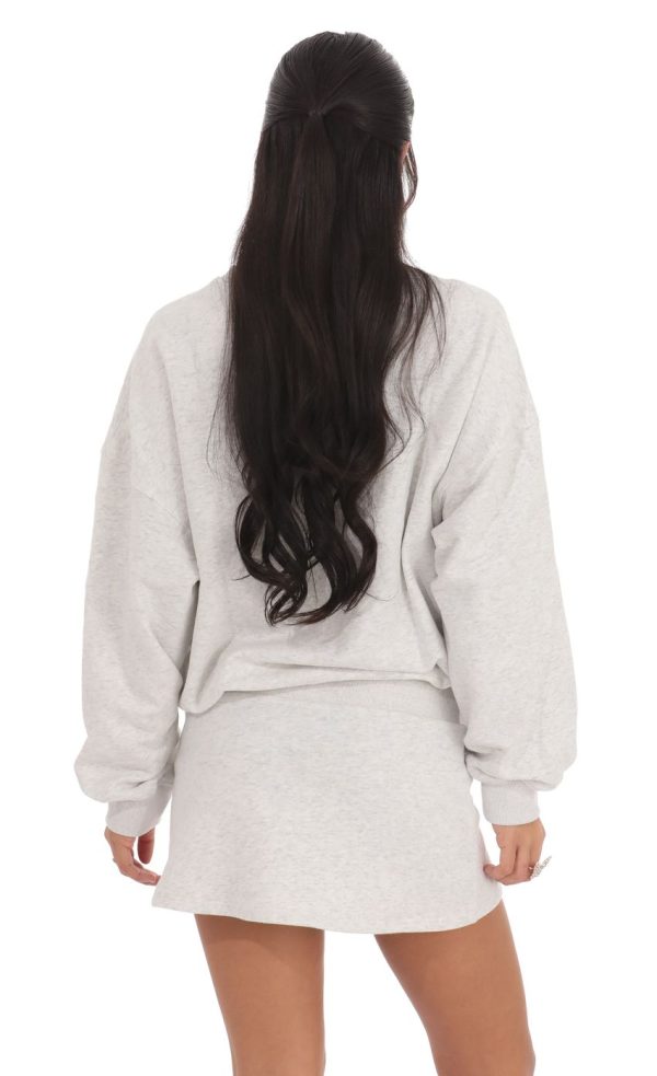 Fleece Skort in Heather Grey - Image 2