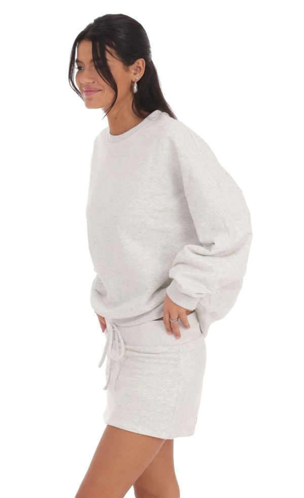 Fleece Skort in Heather Grey - Image 3