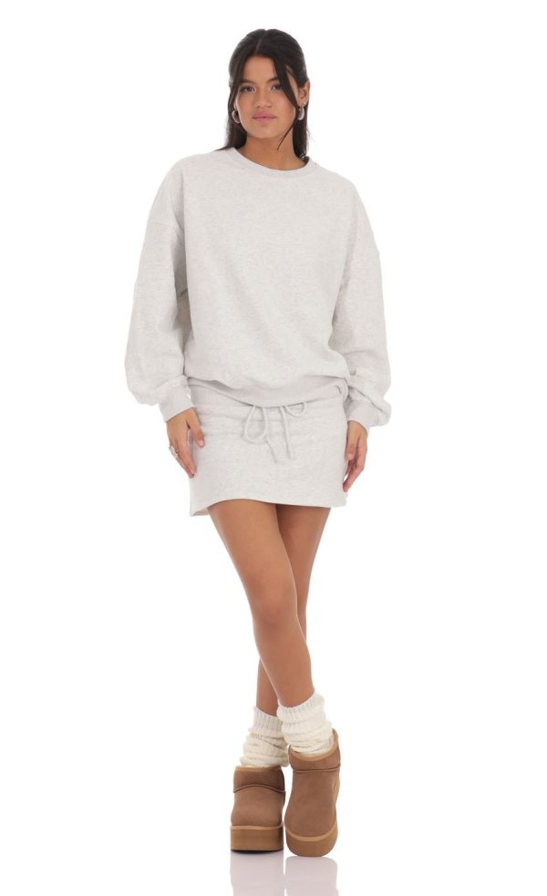 Fleece Skort in Heather Grey - Image 4