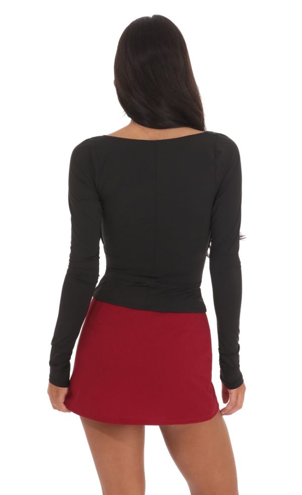 Plunge Bandeau Top in Black - Image 2