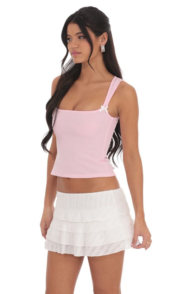Ruffle Mini Skort in White