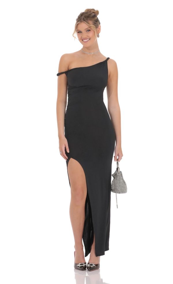 Twist Off Should Maxi Dress in Black - Image 2