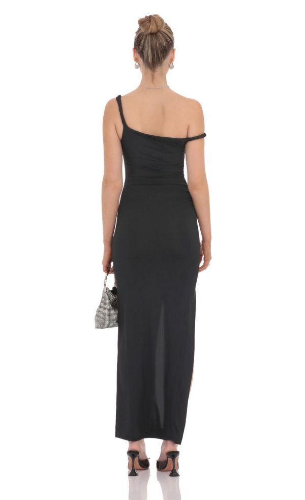 Twist Off Should Maxi Dress in Black - Image 3