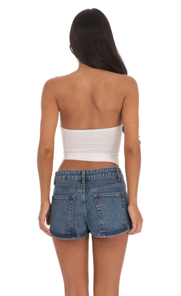 Cutout Twist Top in White - Image 2