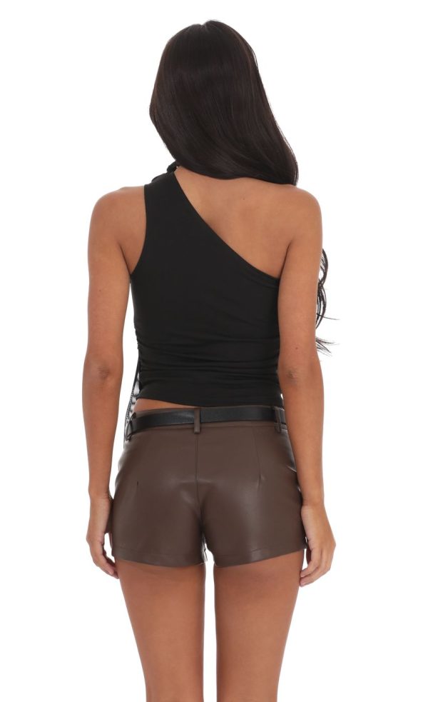 Scarf Halter Top in Black - Image 2