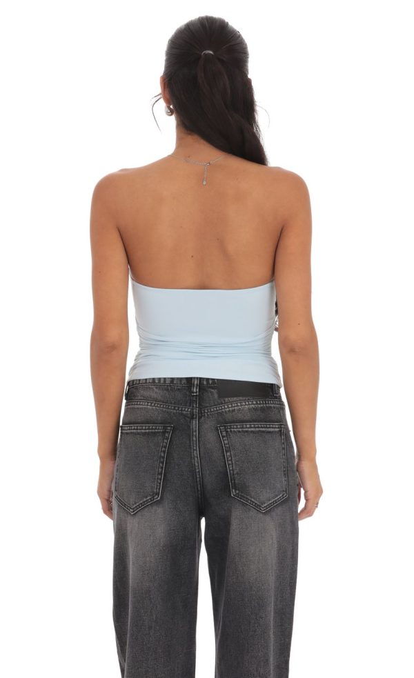 Two Piece Cutout Top in Light Blue - Image 3