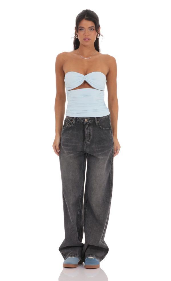 Two Piece Cutout Top in Light Blue - Image 5