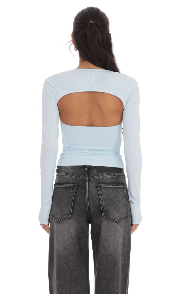 Two Piece Cutout Top in Light Blue - Image 7