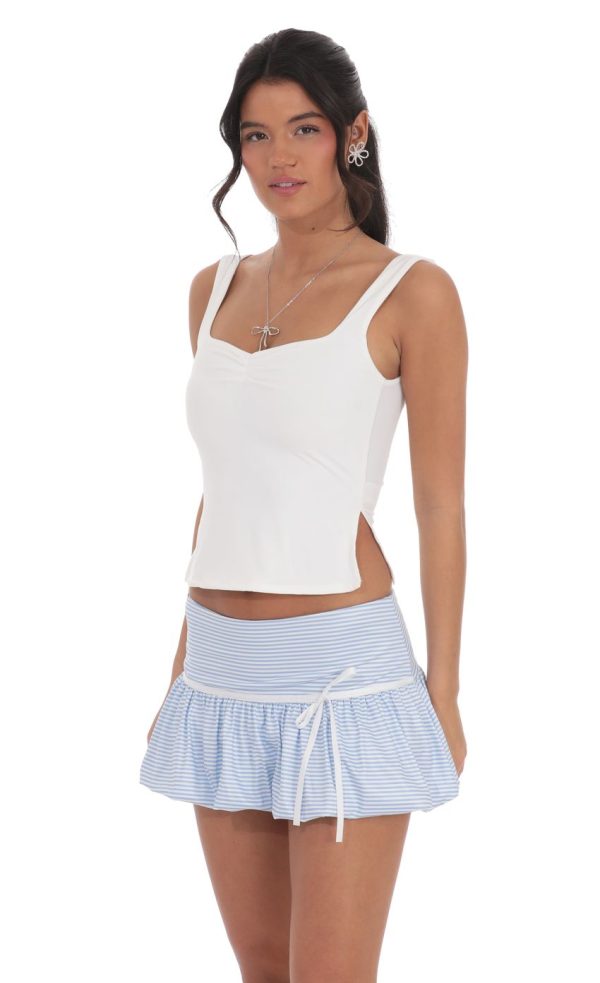 Striped Bubble Skirt in Baby Blue - Image 3